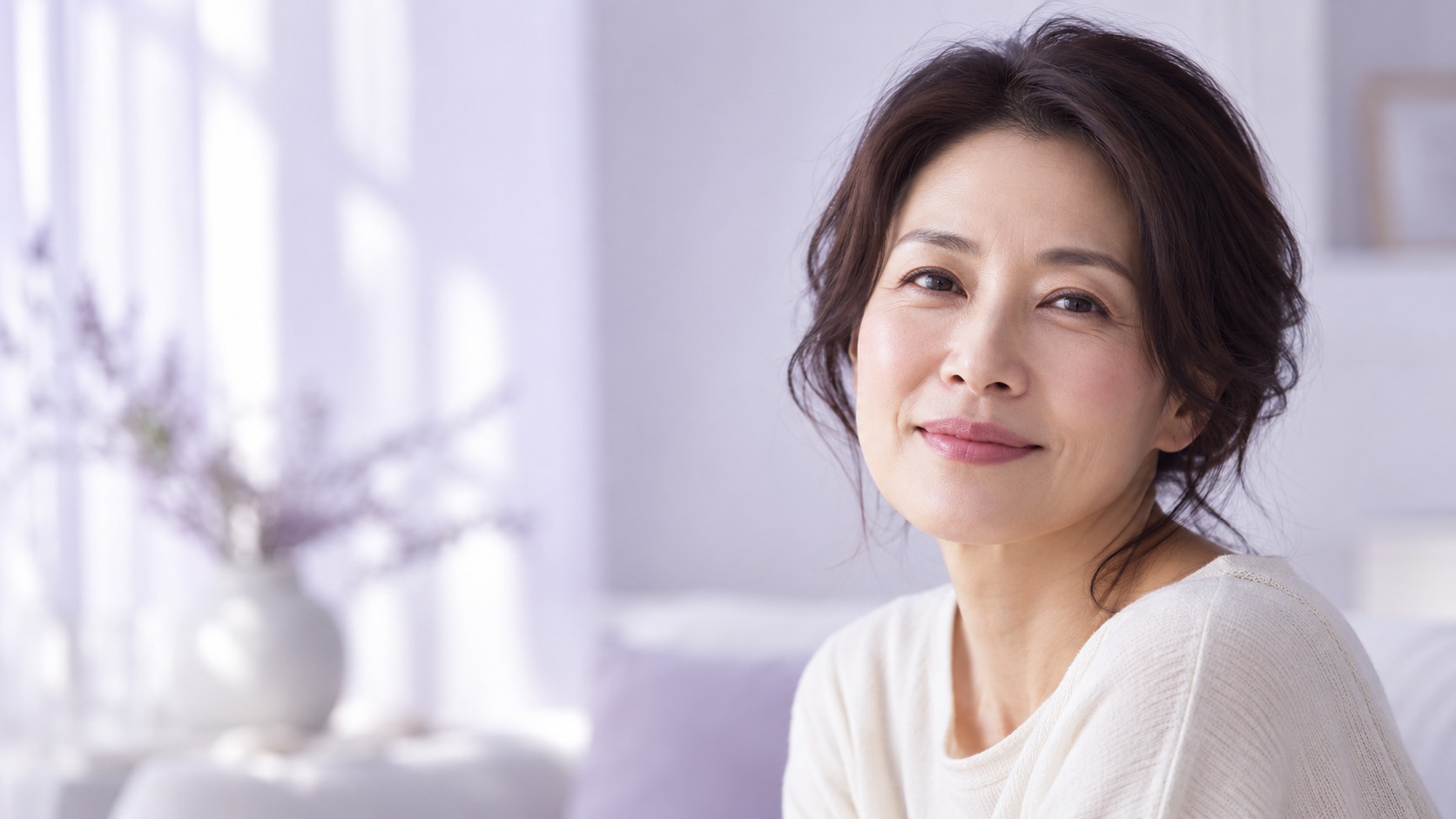 自然光中的虛構成人女性,情境示意